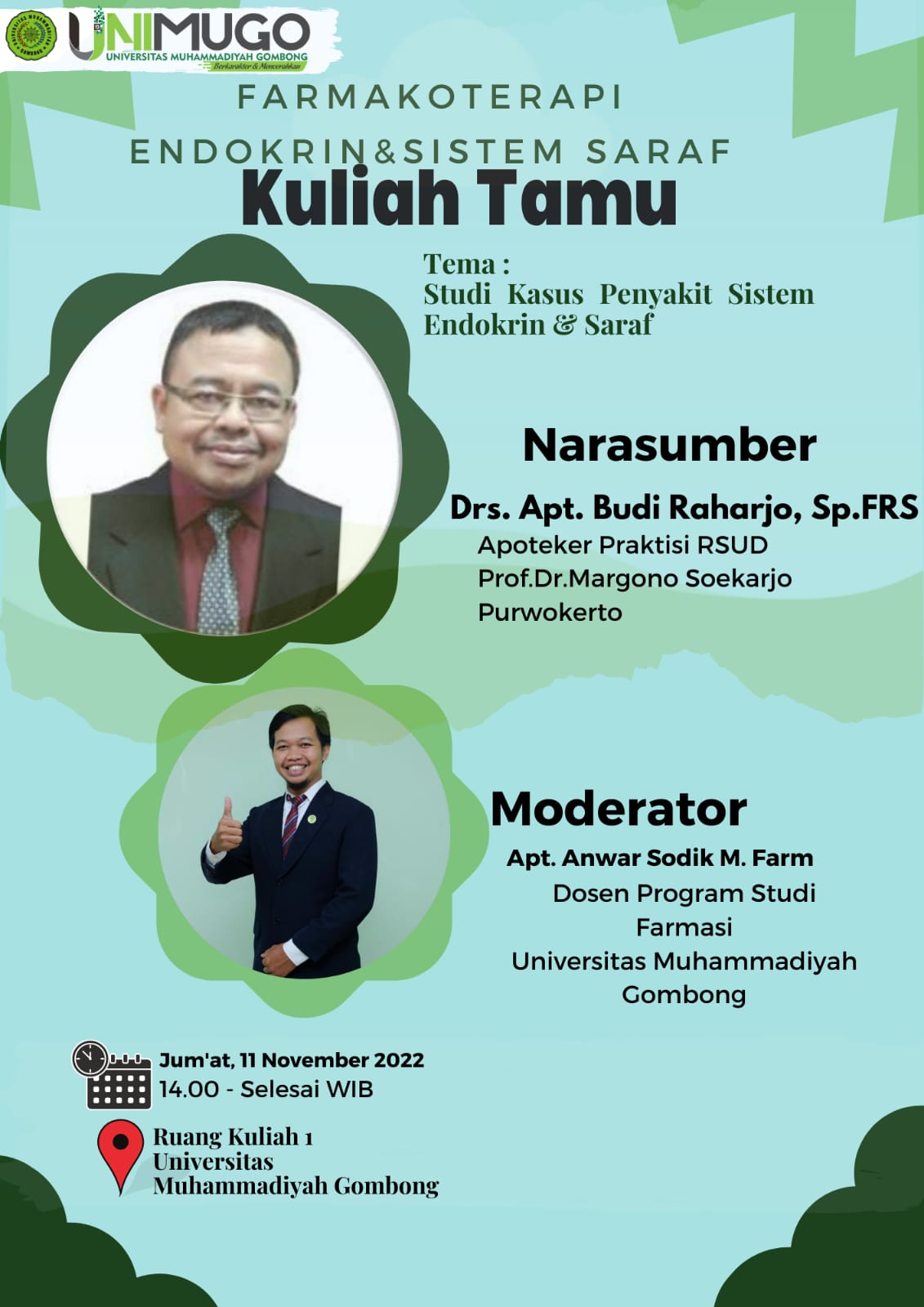 Perkuliahan Dosen Tamu Mata Kuliah Farmakoterapi Endokrin dan Sistem Syaraf